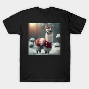 Cute Christmas Llama T-Shirt